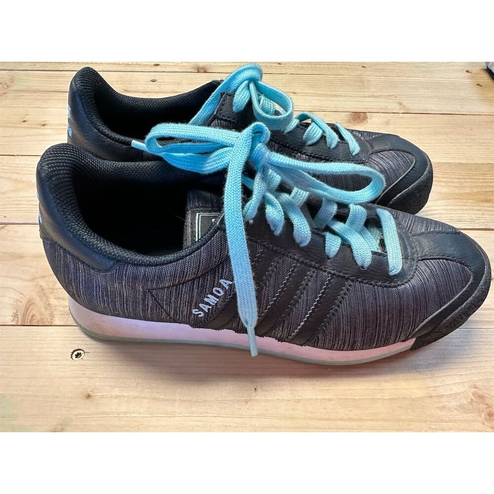 Adidas Samoa Women's Sneakers Gray Size 7‎ Turquoise Accents Casual